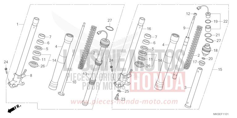 GABEL, VORNE (2) von Africa Twin DCT PEARL GLARE WHITE (NHB53H) von 2021